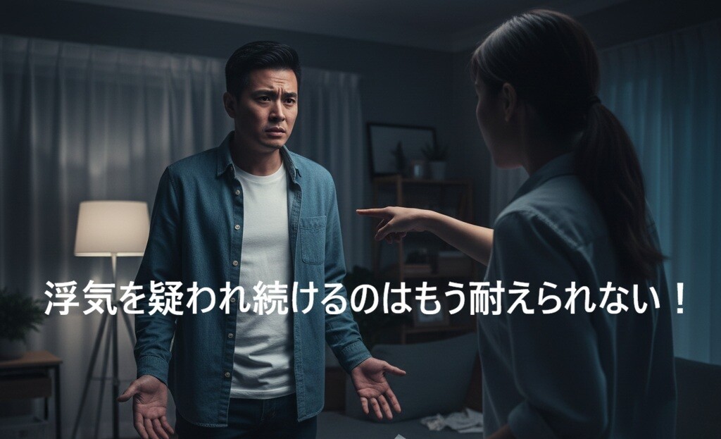 浮気を疑われ続けて途方に暮れる男性